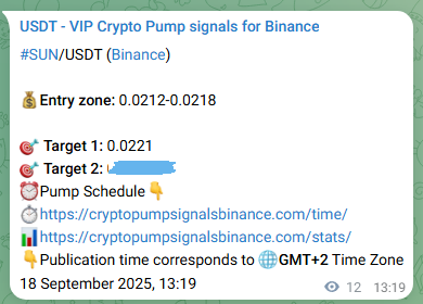 Check out the Binance pump signal proof for SUN on 18 September 2025, 13:38 Binance pump signal proof for SUN on 18 September 2025, 13:38