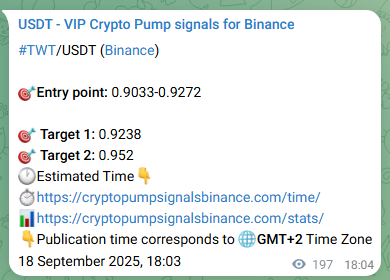 Binance exchange signal proof for TWT, 18 September 2025, 23:32 Binance exchange signal proof for TWT, 18 September 2025, 23:32