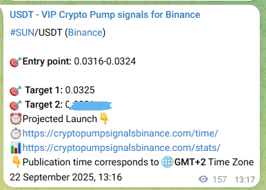 Trading signal proof: SUN pump from Binance, 22 September 2025, 17:39 Trading signal proof: SUN pump from Binance, 22 September 2025, 17:39