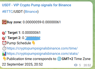 See the verification image for BTTC pump signal on Binance at 22 September 2025, 21:00 Verification image for BTTC pump signal on Binance at 22 September 2025, 21:00
