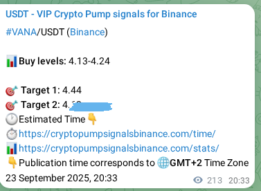 Crypto market signal proof: VANA pump on Binance, 24 September 2025, 02:22