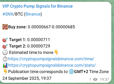 SNX pump signal verification from Binance, timestamp: 24 September 2025, 22:45