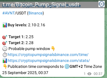 Signal verification: Confirm AVNT pump on Binance at 25 September 2025, 02:08 Signal verification: AVNT pump on Binance at 25 September 2025, 02:08