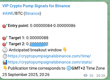 Real-time proof of AWE pump signal on Binance, 25 September 2025, 21:17 Real-time proof of AWE pump signal on Binance, 25 September 2025, 21:17