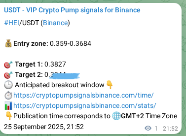 Explore the crypto trading signal verification for HEI pump on Binance, 25 September 2025, 21:54 Crypto trading signal verification: HEI pump on Binance, 25 September 2025, 21:54
