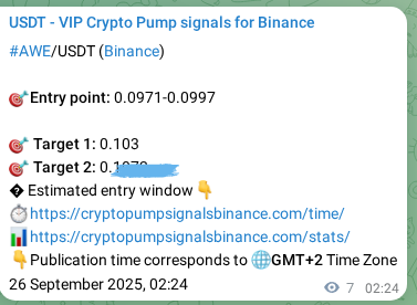 Signal verification: Confirm AWE pump on Binance at 26 September 2025, 02:34 Signal verification: AWE pump on Binance at 26 September 2025, 02:34