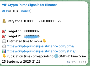 Trading signal proof: FIS pump from Binance, 26 September 2025, 07:47 Trading signal proof: FIS pump from Binance, 26 September 2025, 07:47