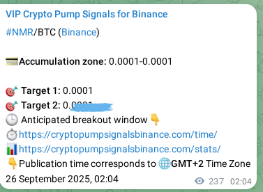 Crypto market signal proof: NMR pump on Binance, 26 September 2025, 08:39 Crypto market signal proof: NMR pump on Binance, 26 September 2025, 08:39