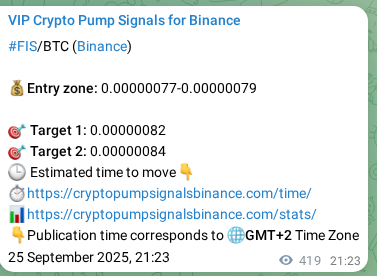 Real-time proof of FIS pump signal on Binance, 26 September 2025, 09:01 Real-time proof of FIS pump signal on Binance, 26 September 2025, 09:01