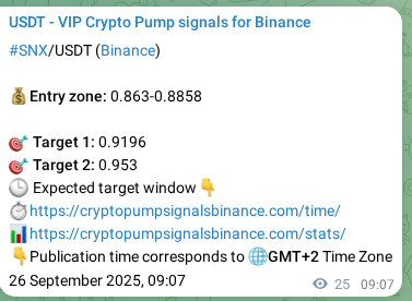 Verify the crypto pump signal confirmation for SNX on Binance, 26 September 2025, 09:50 Crypto pump signal confirmation: SNX on Binance, 26 September 2025, 09:50