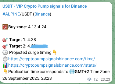 Check out the Binance pump signal proof for ALPINE on 26 September 2025, 23:44 Binance pump signal proof for ALPINE on 26 September 2025, 23:44