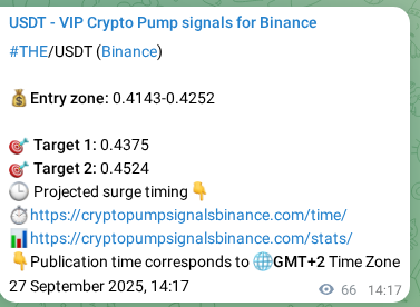 Signal verification: Confirm THE pump on Binance at 27 September 2025, 16:07 Signal verification: THE pump on Binance at 27 September 2025, 16:07