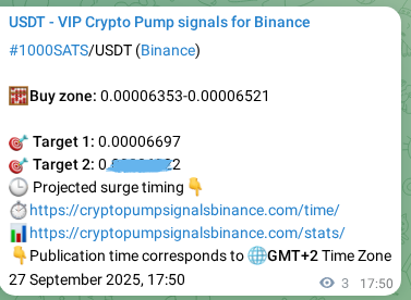 Crypto pump signal proof: Verify 1000SATS on Binance, 27 September 2025, 17:56 Crypto pump signal proof: 1000SATS on Binance, 27 September 2025, 17:56