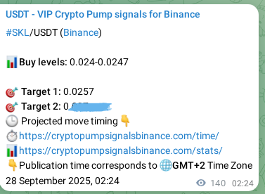 Trading signal proof: SKL pump from Binance, 28 September 2025, 06:18 Trading signal proof: SKL pump from Binance, 28 September 2025, 06:18