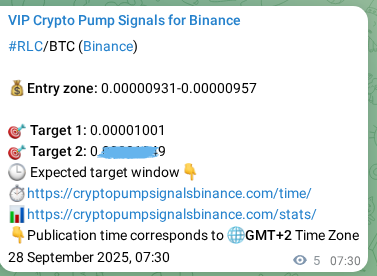 Binance trading signal proof for RLC pump, 28 September 2025, 07:39 Binance trading signal proof for RLC pump, 28 September 2025, 07:39
