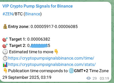 Check out the Binance pump signal proof for ZEN on 29 September 2025, 04:07 Binance pump signal proof for ZEN on 29 September 2025, 04:07