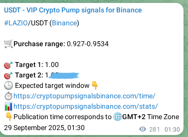 Binance exchange signal proof for LAZIO, 29 September 2025, 09:19 Binance exchange signal proof for LAZIO, 29 September 2025, 09:19