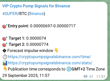 Binance pump signal data for SUPER at 29 September 2025, 13:07 Binance pump signal data for SUPER at 29 September 2025, 13:07