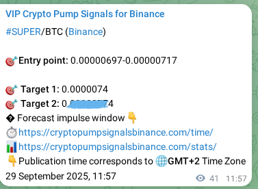 Real-time proof of SUPER pump signal on Binance, 29 September 2025, 13:09 Real-time proof of SUPER pump signal on Binance, 29 September 2025, 13:09
