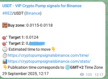 Watch the live proof of REZ pump signal on Binance, 29 September 2025, 15:05 Live proof of REZ pump signal on Binance, 29 September 2025, 15:05