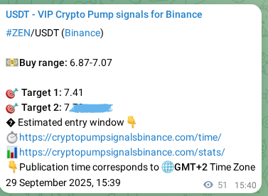 Verify the crypto pump signal confirmation for ZEN on Binance, 29 September 2025, 17:05 Crypto pump signal confirmation: ZEN on Binance, 29 September 2025, 17:05