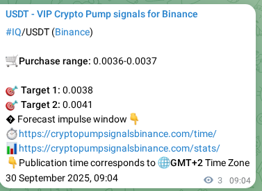 Crypto market signal proof: IQ pump on Binance, 30 September 2025, 09:10 Crypto market signal proof: IQ pump on Binance, 30 September 2025, 09:10