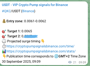 Crypto trading signal proof: QKC pump on Binance, 30 September 2025, 09:43 Crypto trading signal proof: QKC pump on Binance, 30 September 2025, 09:43