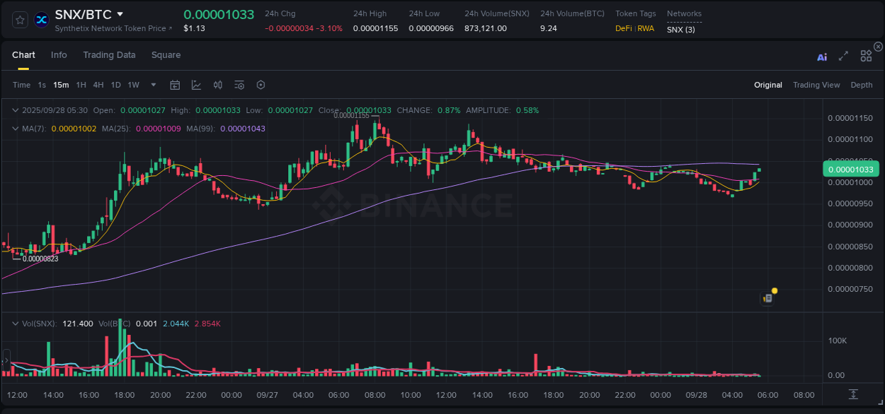 Detailed insights into SNX's pump on Binance at 28 September 2025, 05:32 Detailed report of SNX's pump on Binance at 28 September 2025, 05:32