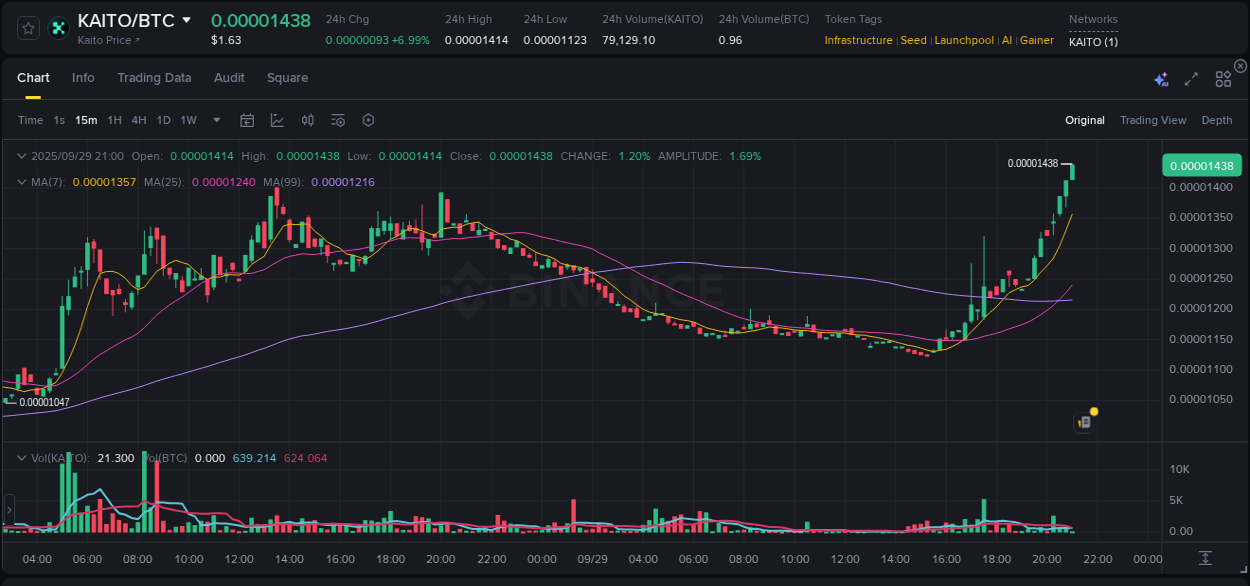 See the detailed report of KAITO's pump on Binance at 29 September 2025, 21:00 Analysis of KAITO pump activity on Binance at 29 September 2025, 21:00