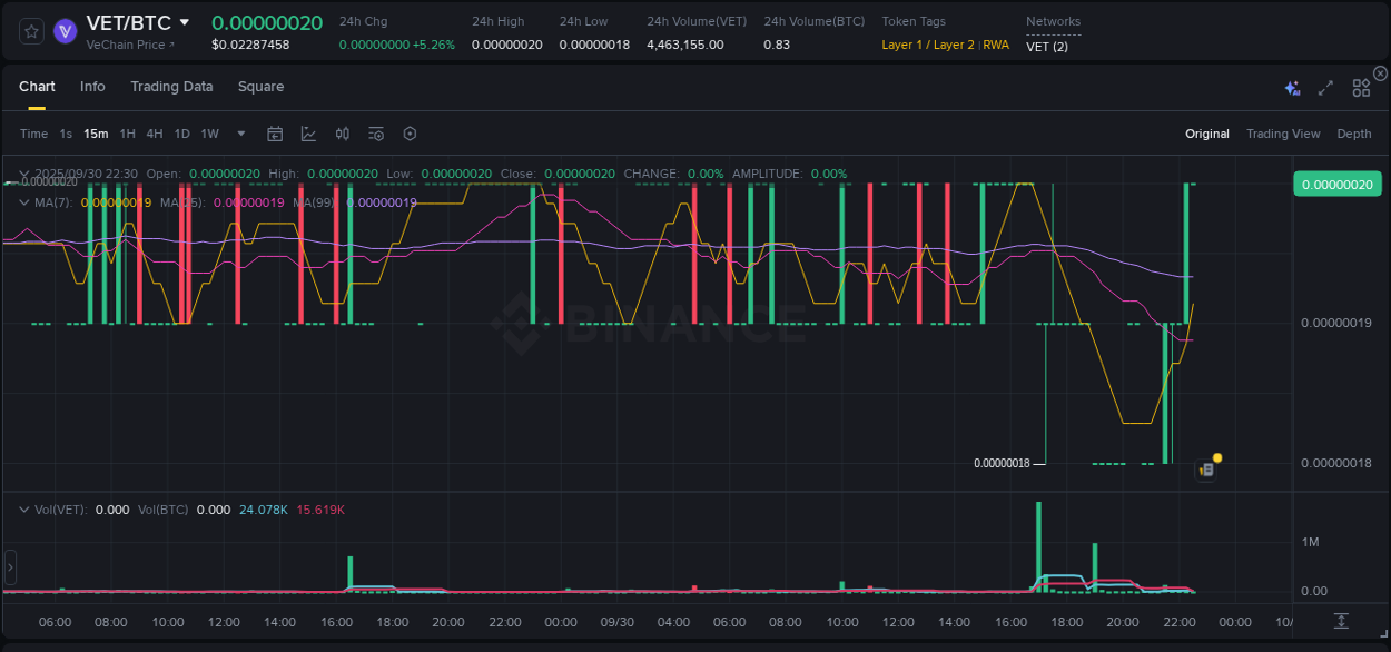 Market analysis: Understand VET pump on Binance at 30 September 2025, 22:30 Market analysis: VET pump on Binance at 30 September 2025, 22:30