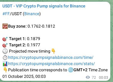 Trading signal proof: FF pump from Binance, 01 October 2025, 02:02 Trading signal proof: FF pump from Binance, 01 October 2025, 02:02