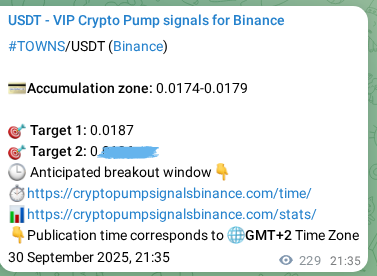 See the verification image for TOWNS pump signal on Binance at 01 October 2025, 03:54 Verification image for TOWNS pump signal on Binance at 01 October 2025, 03:54
