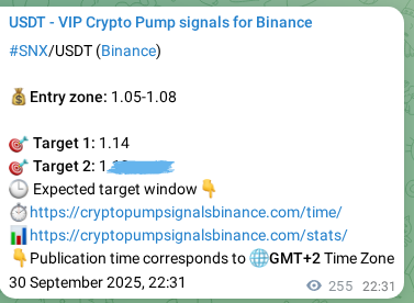 Confirm the trading signal for SNX pump on Binance at 01 October 2025, 05:35 Trading signal confirmation: SNX pump on Binance at 01 October 2025, 05:35