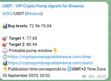 Authenticate the signal for ZEC pump on Binance at 01 October 2025, 07:35 Signal authentication: ZEC pump on Binance at 01 October 2025, 07:35