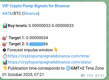 Verification image for ATA pump signal on Binance at 01 October 2025, 11:38