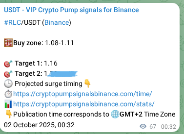 Crypto pump signal proof: Verify RLC on Binance, 02 October 2025, 02:23 Crypto pump signal proof: RLC on Binance, 02 October 2025, 02:23