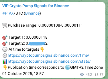 Binance pump signal data for PIVX at 02 October 2025, 06:58 Binance pump signal data for PIVX at 02 October 2025, 06:58