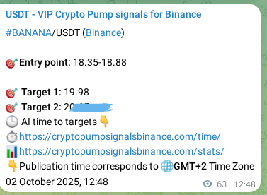 Authenticate risk metrics: BANANA pump signal quality on Binance, 02 October 2025, 14:34 Model validation: BANANA pump signal effectiveness on Binance, 02 October 2025, 14:34