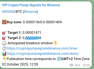 Access the Binance pump signal verification for EIGEN at 02 October 2025, 20:18 Binance pump signal verification for EIGEN at 02 October 2025, 20:18
