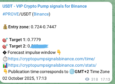 Signal verification: Confirm PROVE pump on Binance at 03 October 2025, 02:02 Signal verification: PROVE pump on Binance at 03 October 2025, 02:02