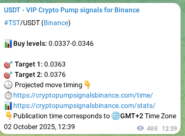 Trading signal proof: TST pump from Binance, 03 October 2025, 02:13 Trading signal proof: TST pump from Binance, 03 October 2025, 02:13