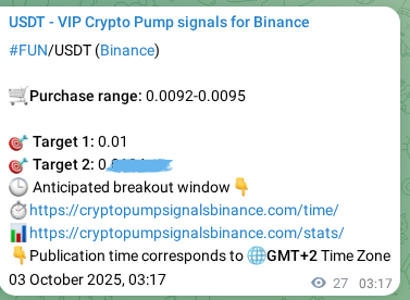 Real-time proof of FUN pump signal on Binance, 03 October 2025, 04:02 Real-time proof of FUN pump signal on Binance, 03 October 2025, 04:02