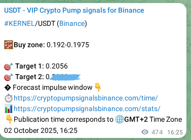 Check the Binance signal verification for KERNEL pump, 03 October 2025, 05:36 Binance signal verification for KERNEL pump, 03 October 2025, 05:36