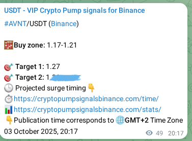 Validate systematic delivery: AVNT pump signal accuracy on Binance, 03 October 2025, 21:39 Performance validation: AVNT pump signal delivery on Binance, 03 October 2025, 21:39