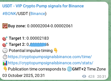 Binance exchange signal proof for BONK, 04 October 2025, 08:25 Binance exchange signal proof for BONK, 04 October 2025, 08:25