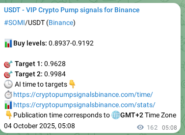 Learn about the SOMI pump signal confirmation from Binance, 04 October 2025, 09:39 SOMI pump signal confirmation from Binance, timestamp: 04 October 2025, 09:39