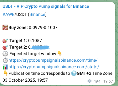 Discover the authenticated AWE pump signal on Binance, 04 October 2025, 09:40 Authenticated AWE pump signal on Binance, 04 October 2025, 09:40