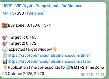 Confirm the trading signal for MITO pump on Binance at 04 October 2025, 10:29 Trading signal confirmation: MITO pump on Binance at 04 October 2025, 10:29