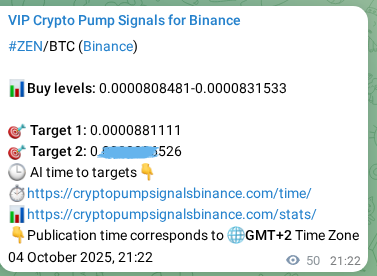 Crypto trading signal proof: ZEN pump on Binance, 04 October 2025, 22:46 Crypto trading signal proof: ZEN pump on Binance, 04 October 2025, 22:46