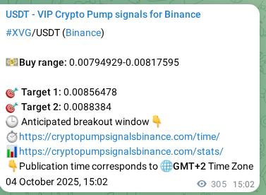 View the exchange signal confirmation for XVG on Binance, 04 October 2025, 23:31 Binance exchange signal confirmation for XVG, 04 October 2025, 23:31